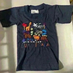 Single stitched vintage Guatemala animal embroidered tee shirt short sleeve